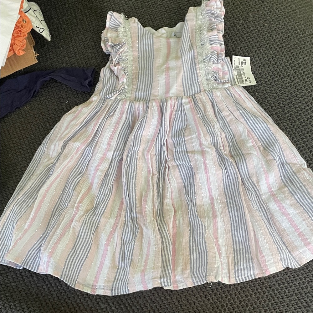 Pippa & Julie Pink and Blue Striped Dress